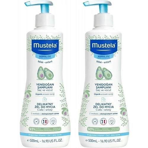 Mustela Gentle Cleansing Gel Yenidoğan Şampuanı 500 ml 2 Adet