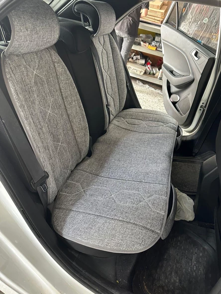 KETEN OTO KOLTUK MİNDER 5"Lİ  SET GRİ RENK - 4