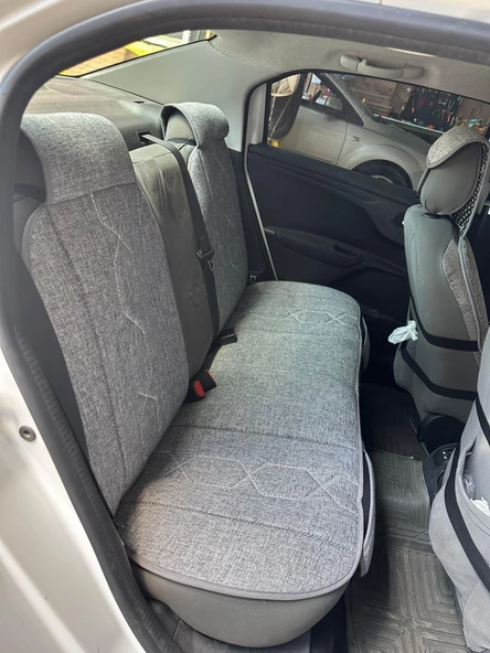 KETEN OTO KOLTUK MİNDER 5"Lİ  SET GRİ RENK - 3