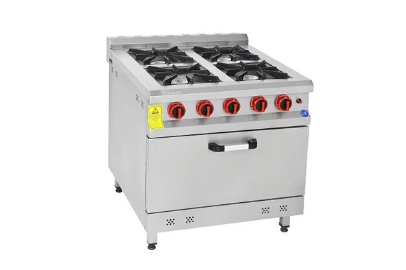 Himaksan 100x100x85 Cm 4'lü Kuzine Fırınlı Gazlı