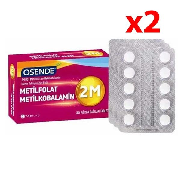 Osende 2M ODT Metilfolat Metilkobalamin 30 Tablet 2 Adet