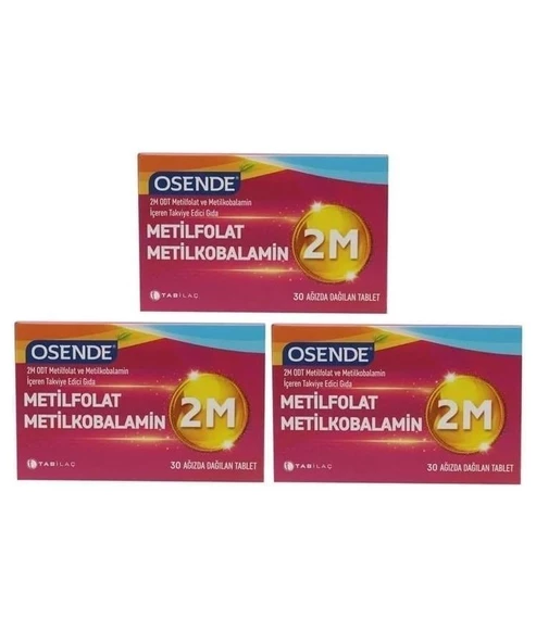 Osende 2M ODT Metilfolat Metilkobalamin 30 Tablet 3 Adet