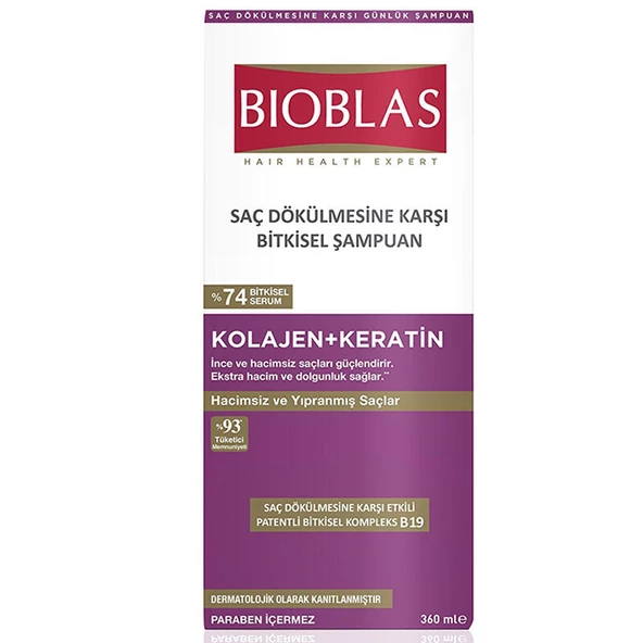 Bioblas Kolajen + Keratin Saç Dökülmesine Karşı Şampuan 360 ml