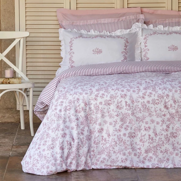 Karaca Home Versay Tek Kişilik Percale Nevresim Takımı Pembe - 2