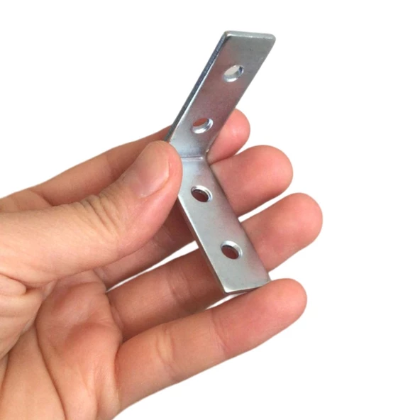 8 Adet Mobilya Eşya Dolap Duvar Sabitleyici Köşe Bağlantı L Demir Gönye Deprem Güvenliği 45x45x15mm - 2