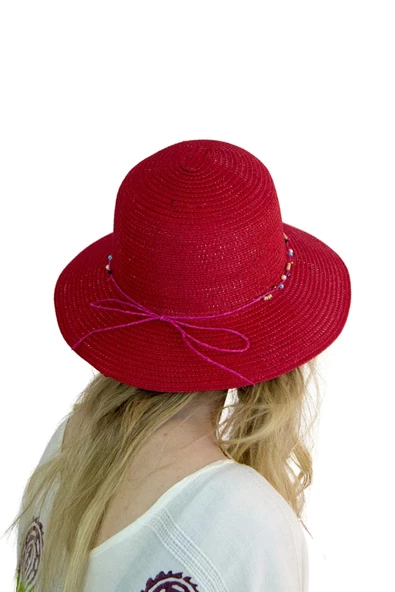 Kadın Doğal Taş Şeritli Şapka 3070 - 11