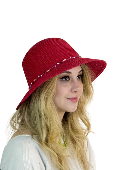 Kadın Doğal Taş Şeritli Şapka 3070 - 5