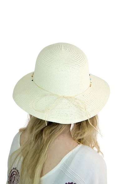 Kadın Doğal Taş Şeritli Şapka 3070 - 9