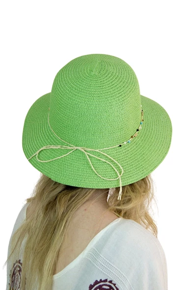 Kadın Doğal Taş Şeritli Şapka 3070 - 2