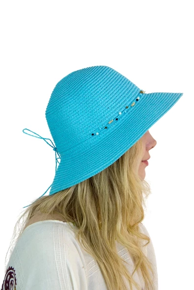 Kadın Doğal Taş Şeritli Şapka 3070 - 10