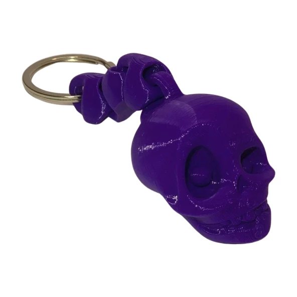 3D Kuru Kafa Anahtarlık - Mor ürün görseli 1