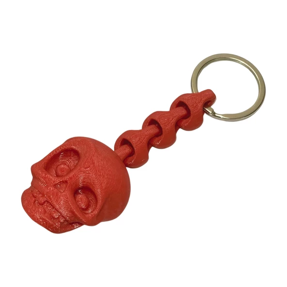 3D Kuru Kafa Anahtarlık - Kırmızı - 6