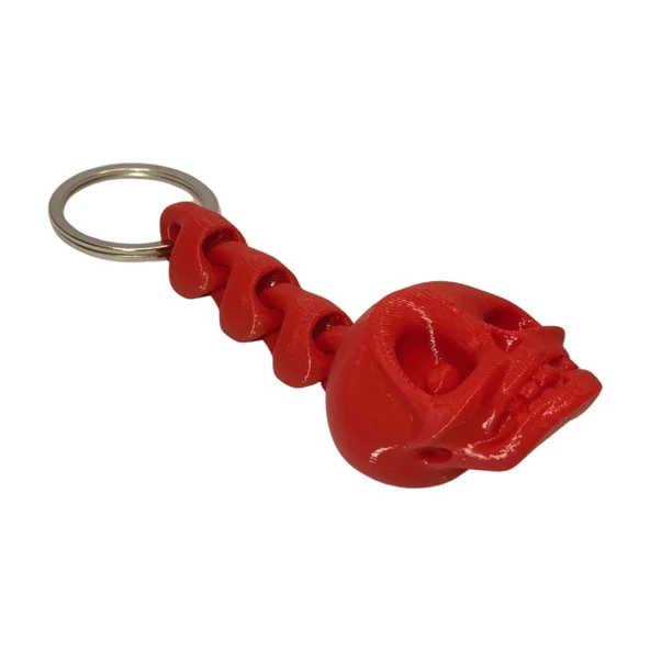 3D Kuru Kafa Anahtarlık - Kırmızı - 1