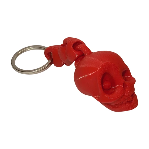 3D Kuru Kafa Anahtarlık - Kırmızı - 4