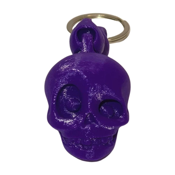 3D Kuru Kafa Anahtarlık - Mor - Resim 2