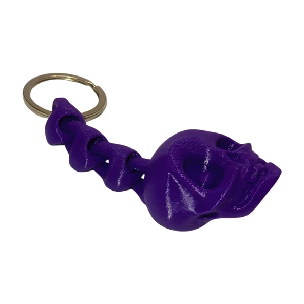 3D Kuru Kafa Anahtarlık - Mor - Resim 8