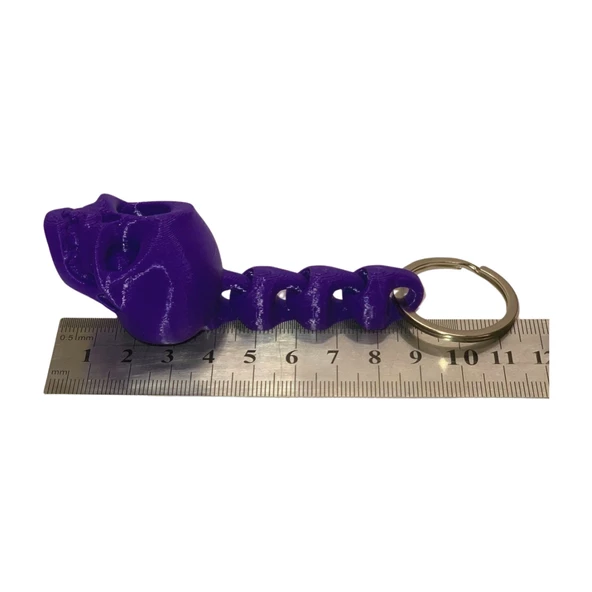 3D Kuru Kafa Anahtarlık - Mor - Resim 7