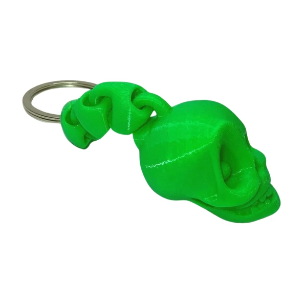 3D Kuru Kafa Anahtarlık - Neon Yeşili - Resim 6