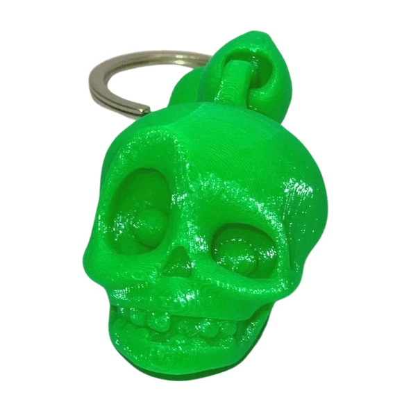 3D Kuru Kafa Anahtarlık - Neon Yeşili - Resim 8