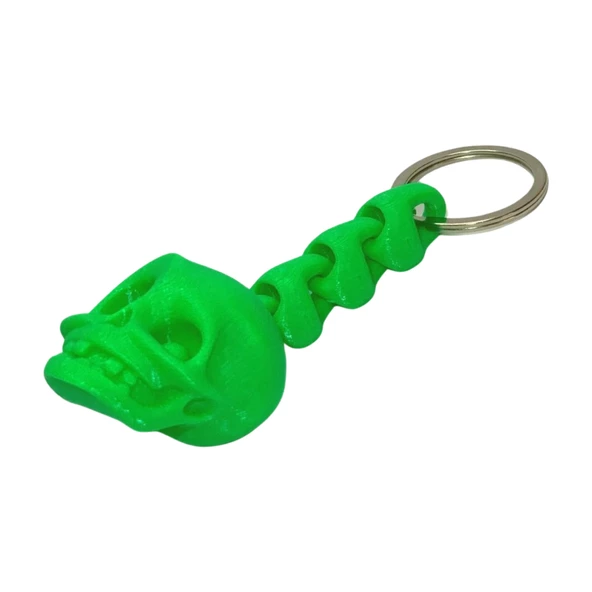 3D Kuru Kafa Anahtarlık - Neon Yeşili ürün görseli 1