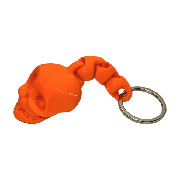 3D Kuru Kafa Anahtarlık - Turuncu - 3