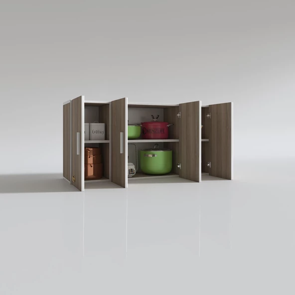 Kenzlife hazır mutfak merlanda crd 060*120*32 mutfak banyo dolabı kapaklı raflı - Resim 3