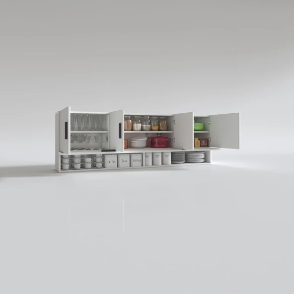 Kenzlife hazır mutfak perenna byz 060*180*32 mutfak banyo dolabı kapaklı raflı - 3