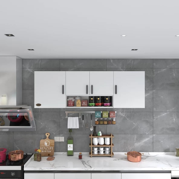Kenzlife hazır mutfak packey byz 060*180*32 mutfak banyo dolabı kapaklı raflı - 4