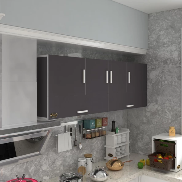 Kenzlife hazır mutfak perenna gri 060*180*32 mutfak banyo dolabı kapaklı raflı - 1
