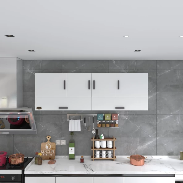 Kenzlife hazır mutfak perenna byz 060*180*32 mutfak banyo dolabı kapaklı raflı - 4