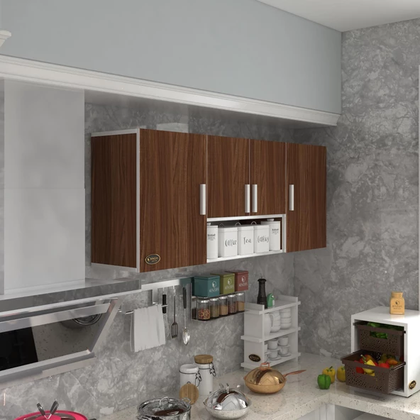 Kenzlife hazır mutfak floro32 cvz 060*150*32 mutfak banyo dolabı kapaklı raflı