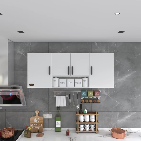 Kenzlife hazır mutfak floro32 byz 060*150*32 mutfak banyo dolabı kapaklı raflı - 4