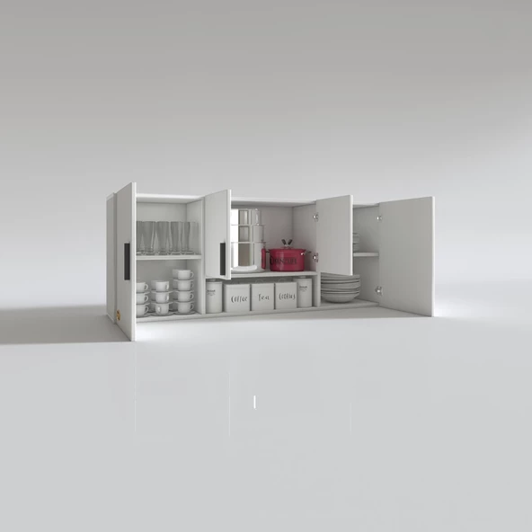 Kenzlife hazır mutfak floro32 byz 060*150*32 mutfak banyo dolabı kapaklı raflı - 3