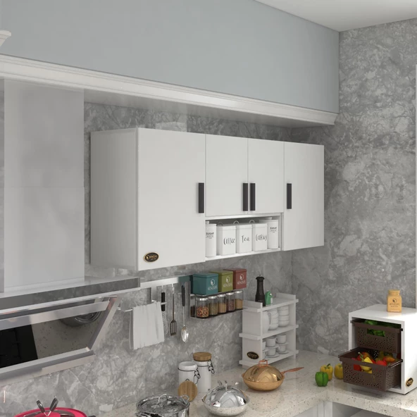 Kenzlife hazır mutfak floro32 byz 060*150*32 mutfak banyo dolabı kapaklı raflı