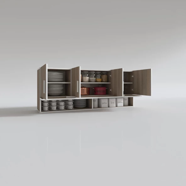 Kenzlife hazır mutfak general crd 060*150*32 mutfak banyo dolabı kapaklı raflı - 4