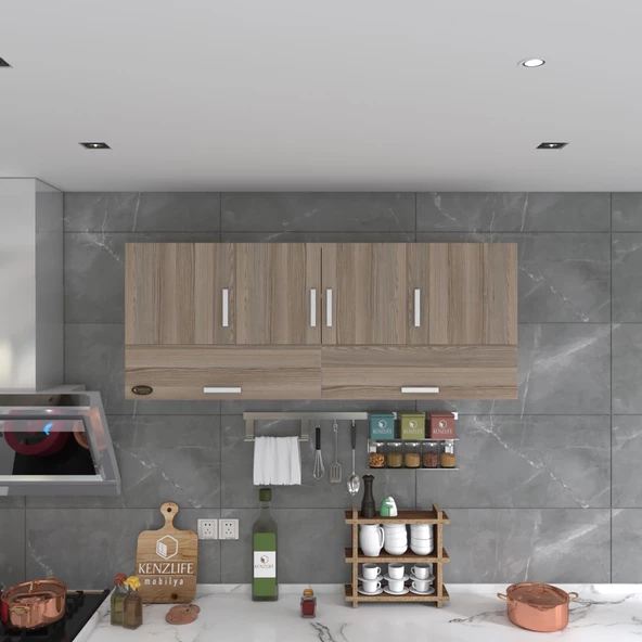 Kenzlife hazır mutfak general crd 060*150*32 mutfak banyo dolabı kapaklı raflı - 3