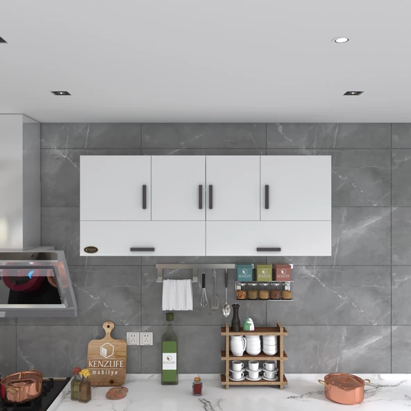 Kenzlife hazır mutfak general byz 060*150*32 mutfak banyo dolabı kapaklı raflı - 3
