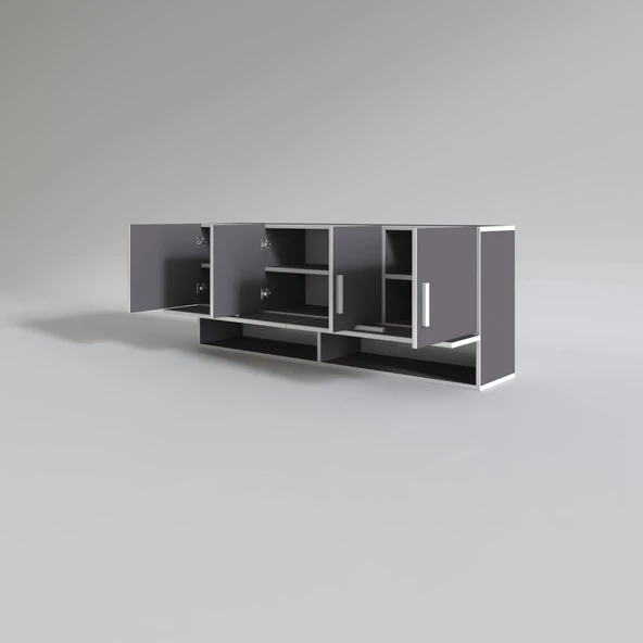 Kenzlife hazır mutfak general gri 060*150*32 mutfak banyo dolabı kapaklı raflı - Resim 2