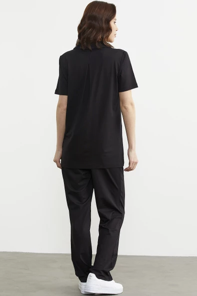 Nakış Detaylı Gömlek Pantolon Takım - Siyah - Resim 6