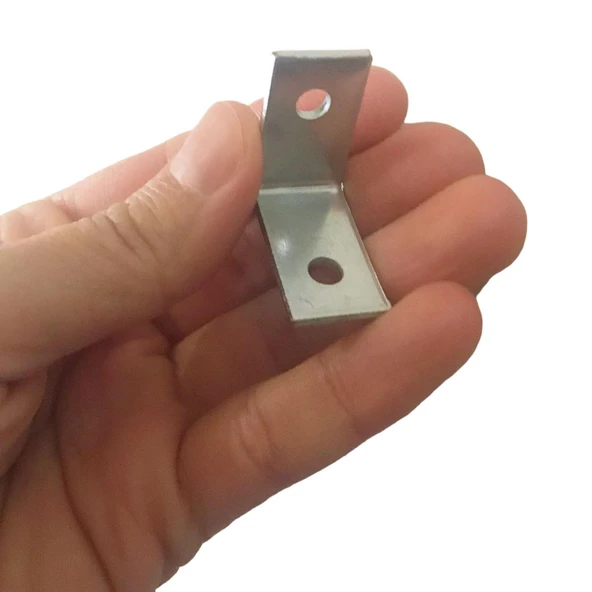4 Adet Mobilya Eşya Dolap Duvar Sabitleyici Köşe Bağlantı L Demir Gönye Deprem Güvenliği 25x25x15mm - 3