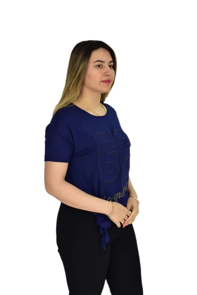 Kadın Kabarma Yazılı Tişört 40668 ST00252 - Resim 9