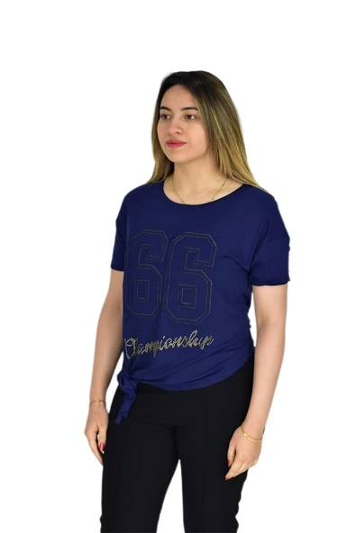 Kadın Kabarma Yazılı Tişört 40668 ST00252 - Resim 6