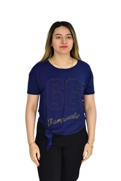 Kadın Kabarma Yazılı Tişört 40668 ST00252 - Resim 4