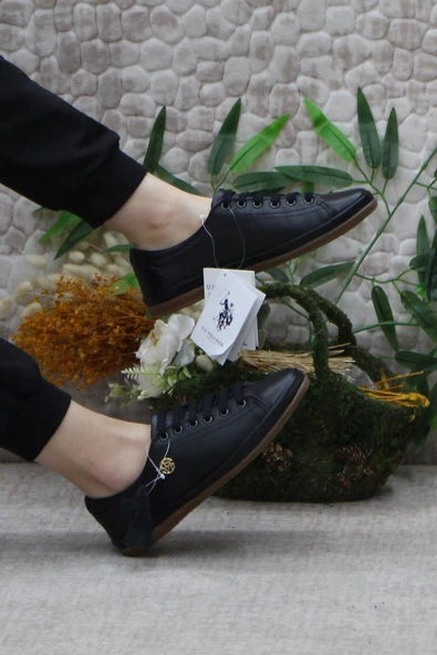 U.S. Polo Assn. Jojo Siyah Esnek Orijinal Ürün Hakiki Deri Kadın Ayakkabı - Resim 5