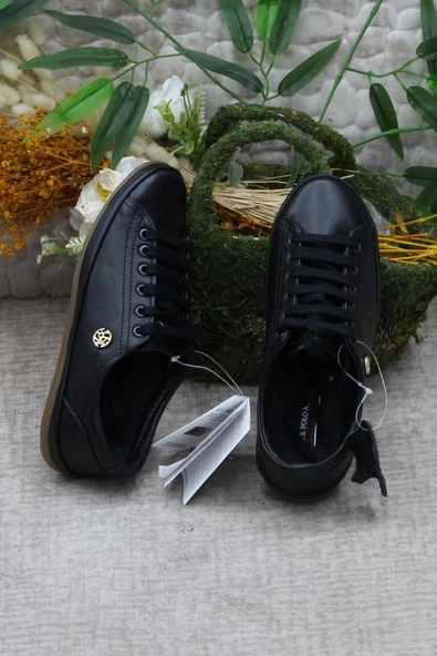 U.S. Polo Assn. Jojo Siyah Esnek Orijinal Ürün Hakiki Deri Kadın Ayakkabı - Resim 6