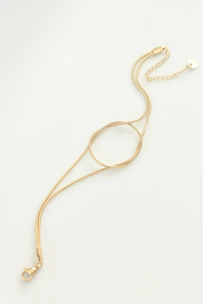MuI MuI 316L Çelik Gold Renk Düğüm Model Bileklik - 2