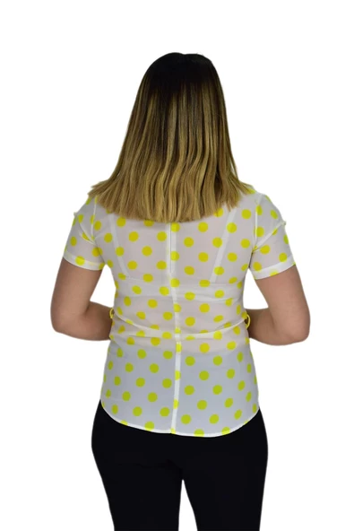 Kadın Puantiyeli Bluz SUF-19177 - Resim 5