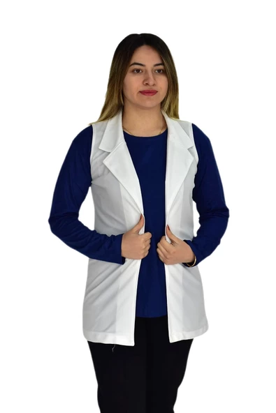 Kadın Krem Renği Krep Yelek RY-16720 - 2