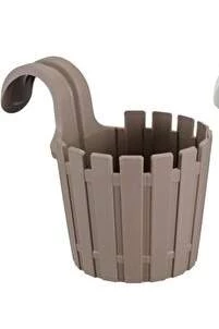 Poliwork Akasya Yuvarlak Tekli Renkli Plastik Balkon Saksısı - 8