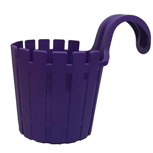 Poliwork Akasya Yuvarlak Tekli Renkli Plastik Balkon Saksısı - 5